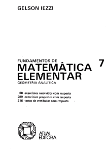 Fundamentos de Matemática Elementar 07: Geometria Analítica